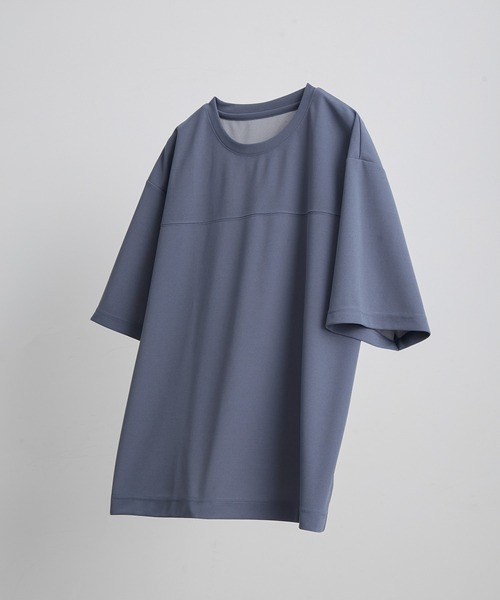 JUNRED(ジュンレッド)の「シルキードライハーフスリーブTシャツ(Tシャツ/カットソー・メンズ・チャコールグレー/ブルー/グリーン/ベージュ系その他・LL/M/L)」の1枚目の写真