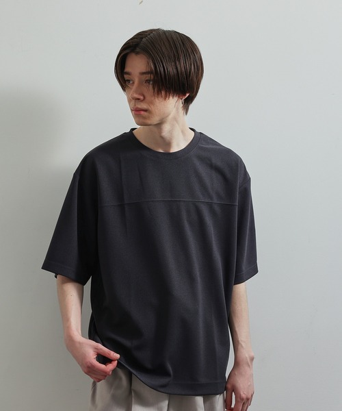 JUNRED(ジュンレッド)の「シルキードライハーフスリーブTシャツ(Tシャツ/カットソー・メンズ・チャコールグレー/ブルー/グリーン/ベージュ系その他・LL/M/L)」の5枚目の写真