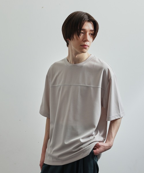 JUNRED(ジュンレッド)の「シルキードライハーフスリーブTシャツ(Tシャツ/カットソー・メンズ・チャコールグレー/ブルー/グリーン/ベージュ系その他・LL/M/L)」の8枚目の写真