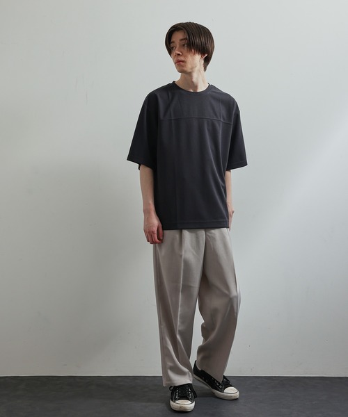 JUNRED(ジュンレッド)の「シルキードライハーフスリーブTシャツ(Tシャツ/カットソー・メンズ・チャコールグレー/ブルー/グリーン/ベージュ系その他・LL/M/L)」の18枚目の写真