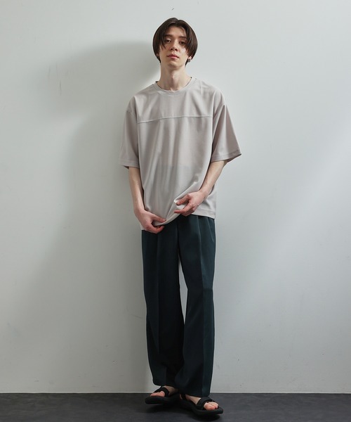 JUNRED(ジュンレッド)の「シルキードライハーフスリーブTシャツ(Tシャツ/カットソー・メンズ・チャコールグレー/ブルー/グリーン/ベージュ系その他・LL/M/L)」の15枚目の写真