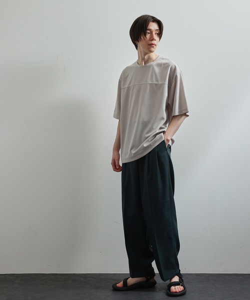 JUNRED(ジュンレッド)の「シルキードライハーフスリーブTシャツ(Tシャツ/カットソー・メンズ・チャコールグレー/ブルー/グリーン/ベージュ系その他・LL/M/L)」の9枚目の写真