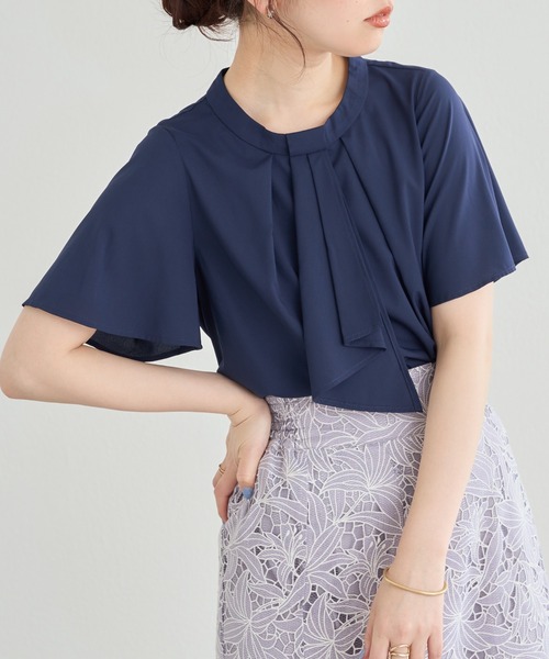 natural couture（ナチュラルクチュール）の「スカーフボータイフレア袖ブラウス（シャツ/ブラウス・レディース・グレイッシュベージュ/アイボリー/ブラウン/ミント/その他1/その他2/ネイビー・FREE）」の5枚目の写真