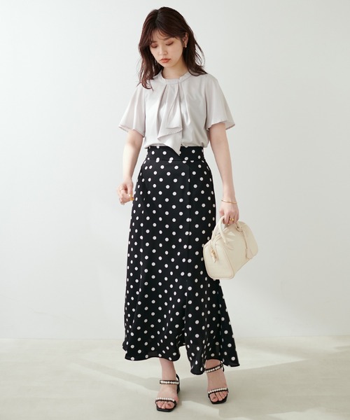 natural couture（ナチュラルクチュール）の「スカーフボータイフレア袖ブラウス（シャツ/ブラウス・レディース・グレイッシュベージュ/アイボリー/ブラウン/ミント/その他1/その他2/ネイビー・FREE）」の12枚目の写真