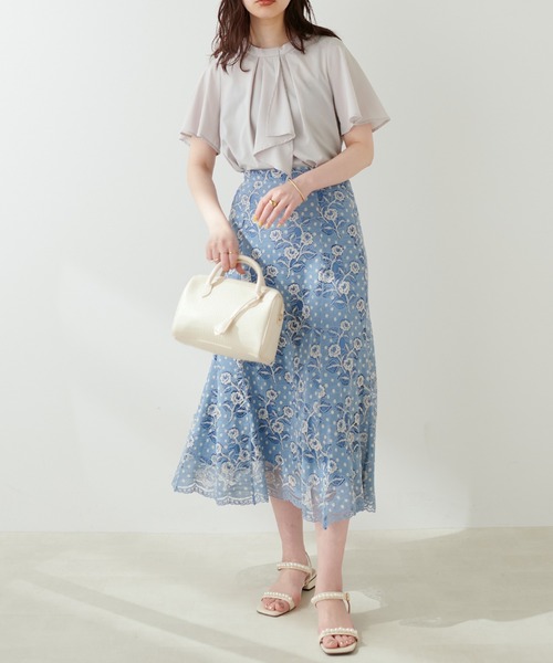 natural couture（ナチュラルクチュール）の「スカーフボータイフレア袖ブラウス（シャツ/ブラウス・レディース・グレイッシュベージュ/アイボリー/ブラウン/ミント/その他1/その他2/ネイビー・FREE）」の9枚目の写真