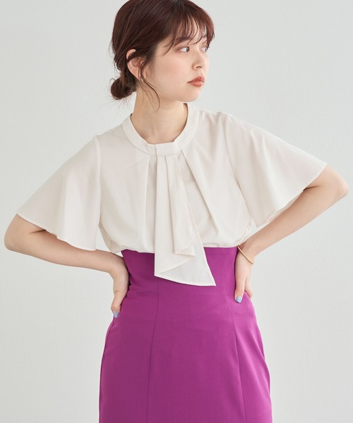 natural couture（ナチュラルクチュール）の「スカーフボータイフレア袖ブラウス（シャツ/ブラウス・レディース・グレイッシュベージュ/アイボリー/ブラウン/ミント/その他1/その他2/ネイビー・FREE）」の14枚目の写真