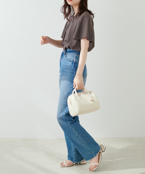 natural couture（ナチュラルクチュール）の「スカーフボータイフレア袖ブラウス（シャツ/ブラウス・レディース・グレイッシュベージュ/アイボリー/ブラウン/ミント/その他1/その他2/ネイビー・FREE）」の18枚目の写真