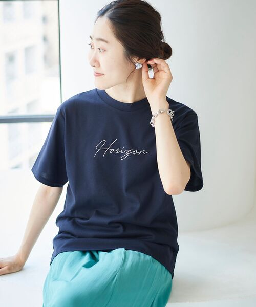 le.coeur blanc(ルクールブラン)の「Horizon Tシャツ(Tシャツ/カットソー・レディース・ネイビー/オフホワイト/ラベンダー・38)」の18枚目の写真