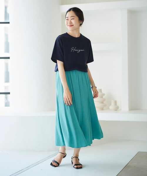 le.coeur blanc(ルクールブラン)の「Horizon Tシャツ(Tシャツ/カットソー・レディース・ネイビー/オフホワイト/ラベンダー・38)」の5枚目の写真