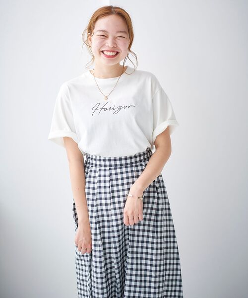 le.coeur blanc(ルクールブラン)の「Horizon Tシャツ(Tシャツ/カットソー・レディース・ネイビー/オフホワイト/ラベンダー・38)」の11枚目の写真