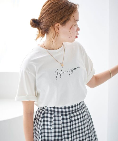 le.coeur blanc(ルクールブラン)の「Horizon Tシャツ(Tシャツ/カットソー・レディース・ネイビー/オフホワイト/ラベンダー・38)」の16枚目の写真