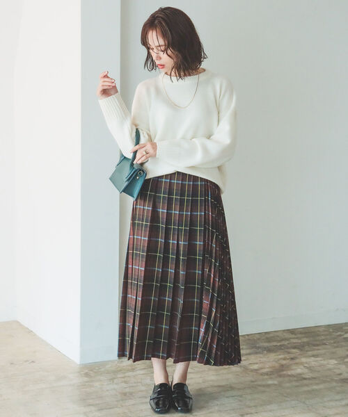 B:MING by BEAMS（ビーミングバイビームス）の「B:MING by BEAMS / プリーツミックス スカート 22AW（スカート・レディース・ブラウン系/ネイビー系/イエロー系・SMALL/MEDIUM）」の16枚目の写真