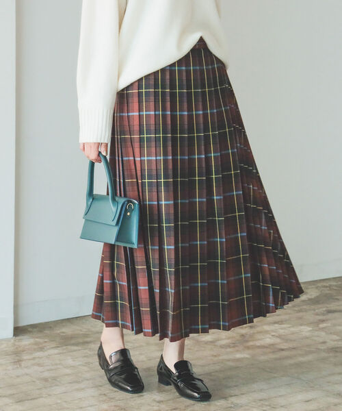 B:MING by BEAMS（ビーミングバイビームス）の「B:MING by BEAMS / プリーツミックス スカート 22AW（スカート・レディース・ブラウン系/ネイビー系/イエロー系・SMALL/MEDIUM）」の11枚目の写真