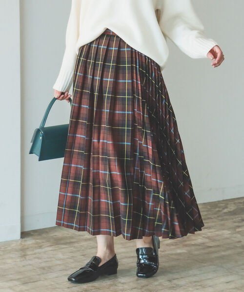 B:MING by BEAMS（ビーミングバイビームス）の「B:MING by BEAMS / プリーツミックス スカート 22AW（スカート・レディース・ブラウン系/ネイビー系/イエロー系・SMALL/MEDIUM）」の6枚目の写真