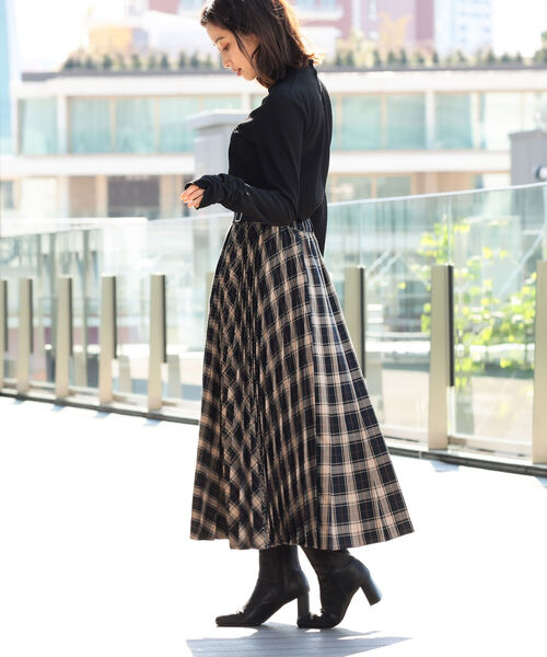 B:MING by BEAMS（ビーミングバイビームス）の「B:MING by BEAMS / プリーツミックス スカート 22AW（スカート・レディース・ブラウン系/ネイビー系/イエロー系・SMALL/MEDIUM）」の19枚目の写真