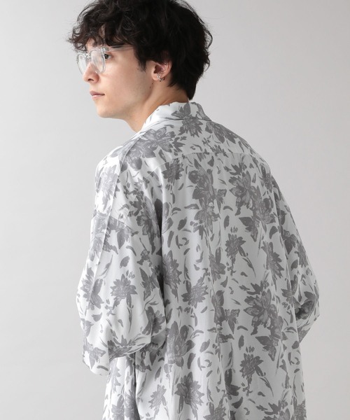 RAGEBLUE（レイジブルー）の「レーヨンフラワーシャツ（シャツ/ブラウス・メンズ・ホワイト/ブラック/グリーン・MEDIUM/LARGE）」の6枚目の写真