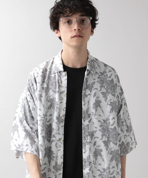 RAGEBLUE（レイジブルー）の「レーヨンフラワーシャツ（シャツ/ブラウス・メンズ・ホワイト/ブラック/グリーン・MEDIUM/LARGE）」の7枚目の写真