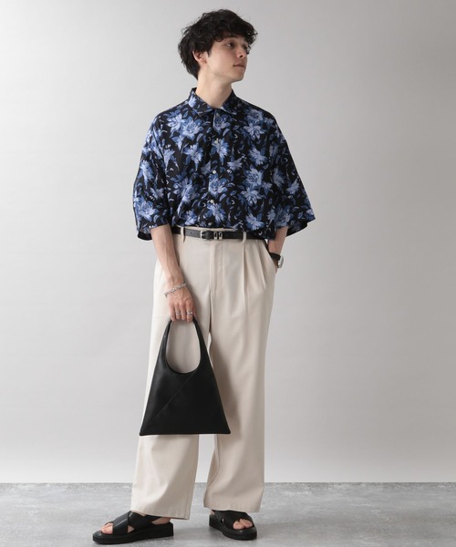 RAGEBLUE（レイジブルー）の「レーヨンフラワーシャツ（シャツ/ブラウス・メンズ・ホワイト/ブラック/グリーン・MEDIUM/LARGE）」の9枚目の写真