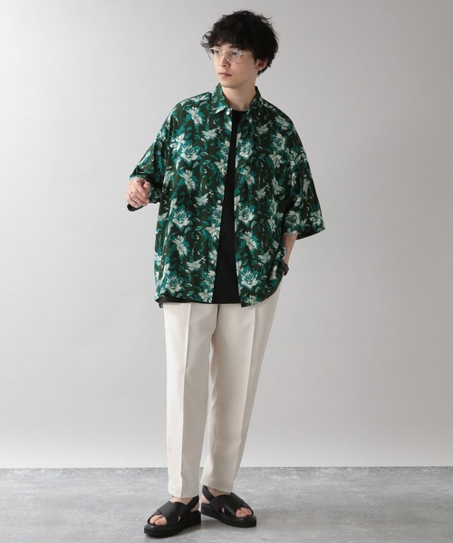 RAGEBLUE（レイジブルー）の「レーヨンフラワーシャツ（シャツ/ブラウス・メンズ・ホワイト/ブラック/グリーン・MEDIUM/LARGE）」の15枚目の写真