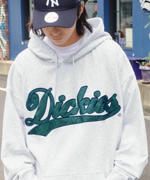Dickies/ディッキーズ サテンカレッジロゴ刺繍 裏毛オーバーサイズパーカー