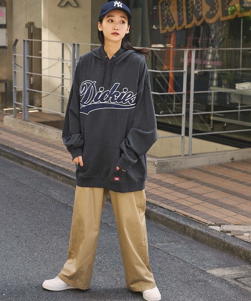 Dickies/ディッキーズ サテンカレッジロゴ刺繍 裏毛オーバー