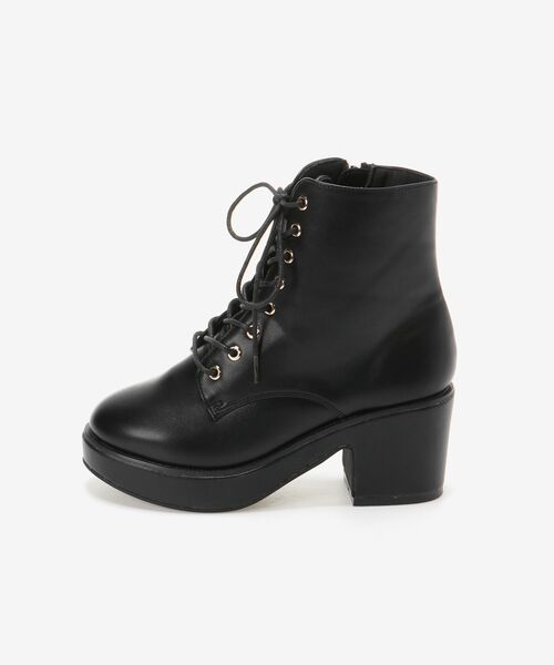 MAJESTIC LEGON（マジェスティックレゴン）の「ボリュームレースアップブーツ（ブーツ・レディース・ブラック/アイボリー・SMALL/MEDIUM/LARGE/X-LARGE）」の6枚目の写真