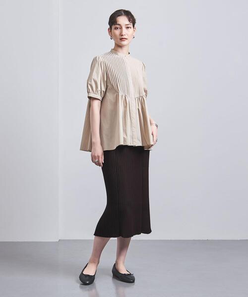 UNITED ARROWS（ユナイテッドアローズ）の「C/P フィット リブニット スカート（スカート・レディース・ネイビー/ダークブラウン・FREE）」の8枚目の写真