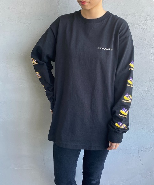 BEN DAVIS（ベンデイビス）の「[BEN DAVIS/ベンデイビス] アイキャッチオーバルバックロゴ ロングスリーブTシャツ（Tシャツ/カットソー・レディース・ホワイト/ブルー/ブラック・L/M/XL）」の5枚目の写真