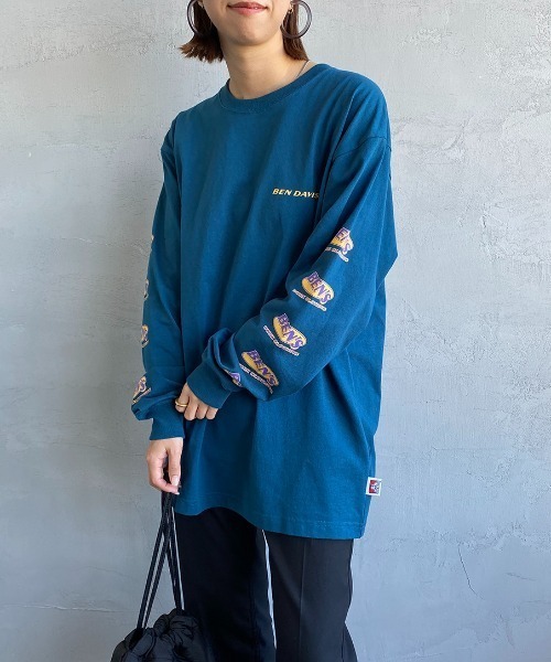 BEN DAVIS（ベンデイビス）の「[BEN DAVIS/ベンデイビス] アイキャッチオーバルバックロゴ ロングスリーブTシャツ（Tシャツ/カットソー・レディース・ホワイト/ブルー/ブラック・L/M/XL）」の8枚目の写真