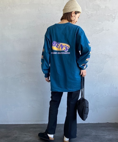 BEN DAVIS（ベンデイビス）の「[BEN DAVIS/ベンデイビス] アイキャッチオーバルバックロゴ ロングスリーブTシャツ（Tシャツ/カットソー・レディース・ホワイト/ブルー/ブラック・L/M/XL）」の11枚目の写真