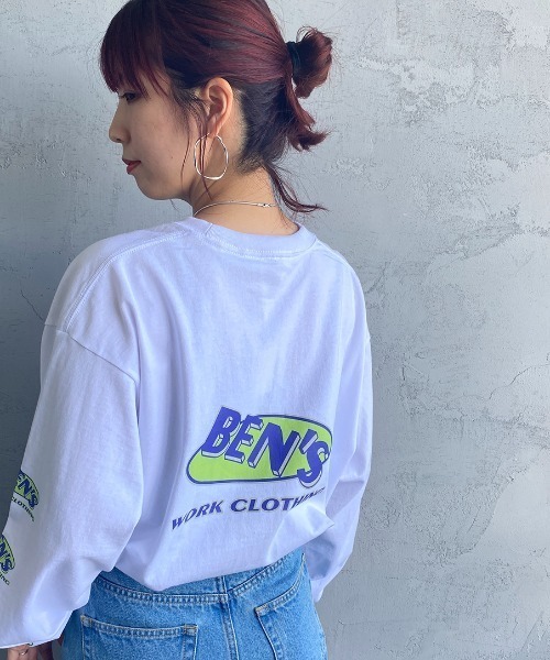 BEN DAVIS（ベンデイビス）の「[BEN DAVIS/ベンデイビス] アイキャッチオーバルバックロゴ ロングスリーブTシャツ（Tシャツ/カットソー・レディース・ホワイト/ブルー/ブラック・L/M/XL）」の13枚目の写真