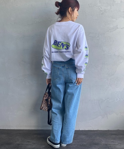 BEN DAVIS（ベンデイビス）の「[BEN DAVIS/ベンデイビス] アイキャッチオーバルバックロゴ ロングスリーブTシャツ（Tシャツ/カットソー・レディース・ホワイト/ブルー/ブラック・L/M/XL）」の12枚目の写真