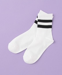 2本ラインリブクルーソックス