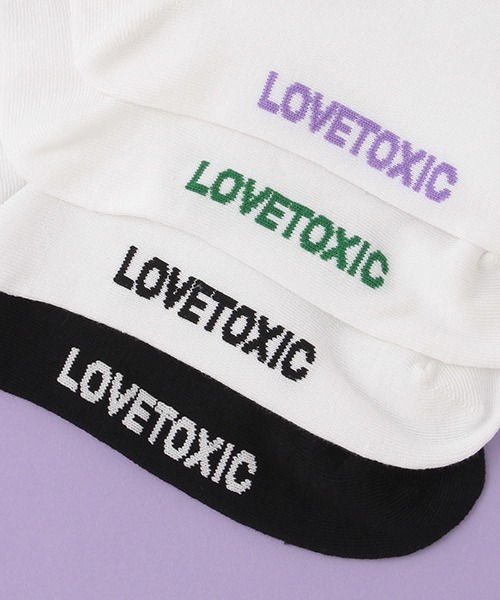 LOVETOXIC（ラブトキシック）の「2本ラインリブクルーソックス（ソックス/靴下・キッズ・ブラック/グリーン/オフホワイト/パープル・FREE）」の5枚目の写真