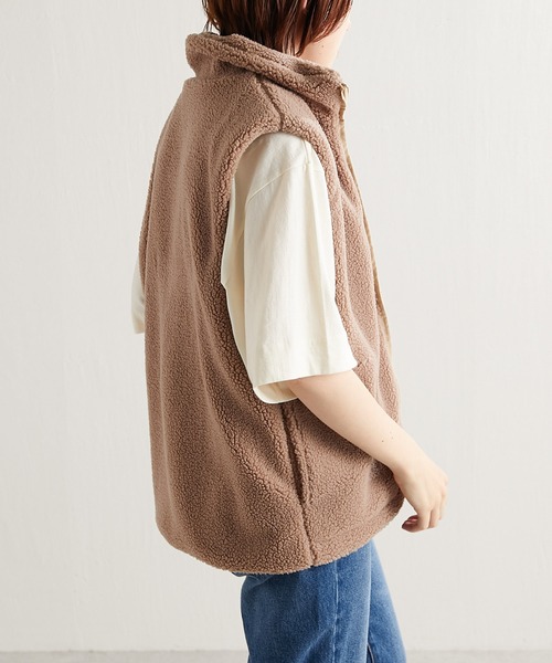 COLLAGE GALLARDAGALANTE（コラージュガリャルダガランテ）の「2点セットアイテム/マルチウェイ/ボアベスト付きフーディコート（その他アウター・レディース・ブラック/ベージュ/ブルー・FREE）」の5枚目の写真