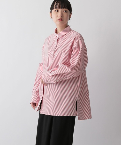 LOWRYS FARM（ローリーズファーム）の「コットンライクオーバーシャツ　344682（シャツ/ブラウス・レディース・ホワイト/パープル/ネイビー/レッド/ブルー/ブルー系その他・FREE）」の21枚目の写真