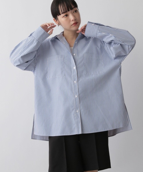 LOWRYS FARM（ローリーズファーム）の「コットンライクオーバーシャツ　344682（シャツ/ブラウス・レディース・ホワイト/パープル/ネイビー/レッド/ブルー/ブルー系その他・FREE）」の17枚目の写真