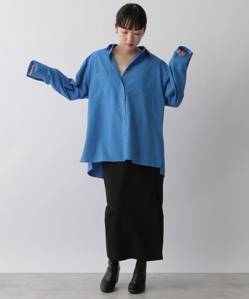 LOWRYS FARM（ローリーズファーム）の「コットンライクオーバーシャツ　344682（シャツ/ブラウス・レディース・ホワイト/パープル/ネイビー/レッド/ブルー/ブルー系その他・FREE）」の12枚目の写真