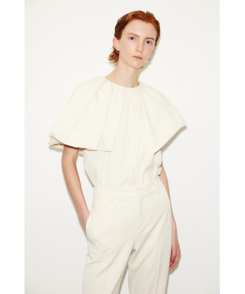 THROW by SLY（スローバイスライ）の「THROW DRAPE WRINKLE BL ドレープ リンクル ブラウス（シャツ/ブラウス・レディース・ブラック/アイボリー・FREE）」の2枚目の写真