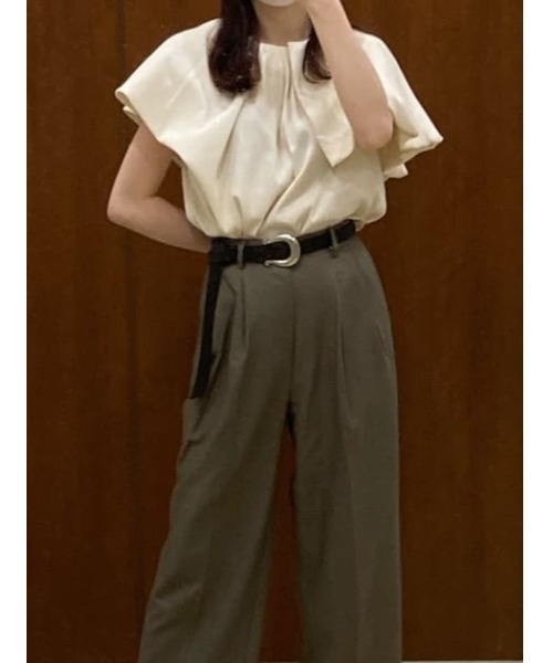 THROW by SLY（スローバイスライ）の「THROW DRAPE WRINKLE BL ドレープ リンクル ブラウス（シャツ/ブラウス・レディース・ブラック/アイボリー・FREE）」の17枚目の写真