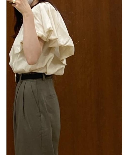 THROW by SLY（スローバイスライ）の「THROW DRAPE WRINKLE BL ドレープ リンクル ブラウス（シャツ/ブラウス・レディース・ブラック/アイボリー・FREE）」の18枚目の写真