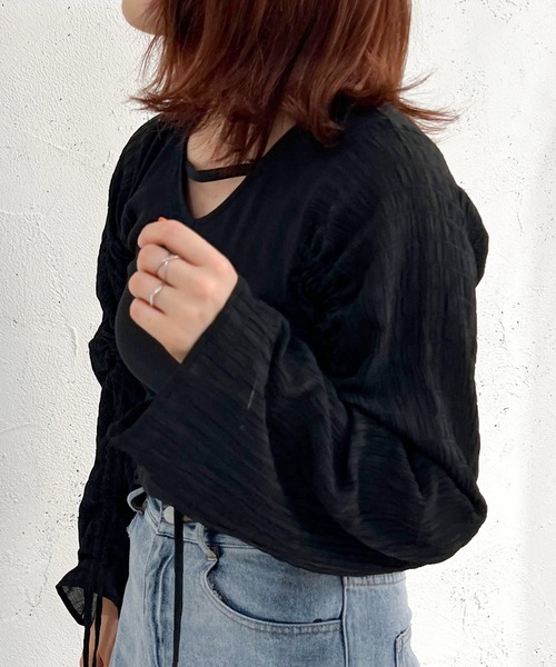 apres jour mignon(アプレジュールミニョン)の「2WAY布帛コンビトップス【ZOZOTOWN限定アイテム】(その他トップス・レディース・ベージュ/オフホワイト/ブラック・フリー/X-LARGE)」の8枚目の写真