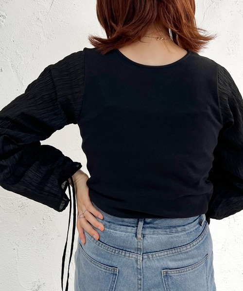 apres jour mignon(アプレジュールミニョン)の「2WAY布帛コンビトップス【ZOZOTOWN限定アイテム】(その他トップス・レディース・ベージュ/オフホワイト/ブラック・フリー/X-LARGE)」の9枚目の写真
