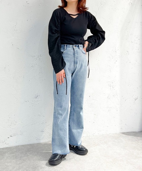 apres jour mignon(アプレジュールミニョン)の「2WAY布帛コンビトップス【ZOZOTOWN限定アイテム】(その他トップス・レディース・ベージュ/オフホワイト/ブラック・フリー/X-LARGE)」の10枚目の写真