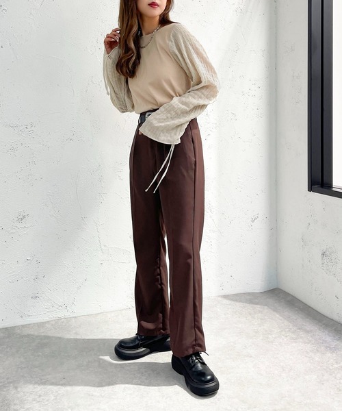 apres jour mignon(アプレジュールミニョン)の「2WAY布帛コンビトップス【ZOZOTOWN限定アイテム】(その他トップス・レディース・ベージュ/オフホワイト/ブラック・フリー/X-LARGE)」の16枚目の写真