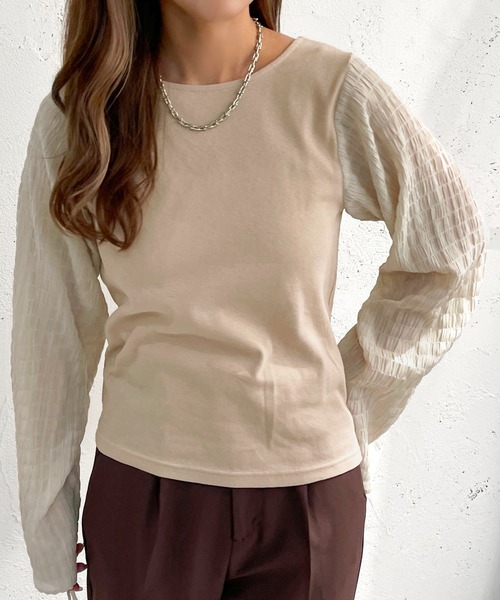 apres jour mignon(アプレジュールミニョン)の「2WAY布帛コンビトップス【ZOZOTOWN限定アイテム】(その他トップス・レディース・ベージュ/オフホワイト/ブラック・フリー/X-LARGE)」の18枚目の写真
