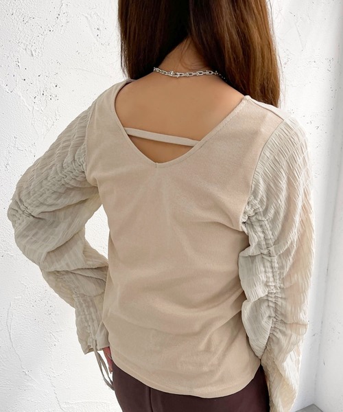 apres jour mignon(アプレジュールミニョン)の「2WAY布帛コンビトップス【ZOZOTOWN限定アイテム】(その他トップス・レディース・ベージュ/オフホワイト/ブラック・フリー/X-LARGE)」の19枚目の写真