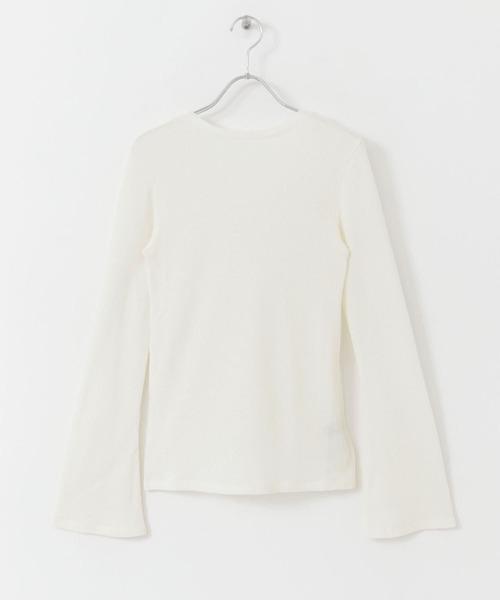 URBAN RESEARCH（アーバンリサーチ）の「前後2WAYフレアスリーブシアーカットソー（Tシャツ/カットソー・レディース・ホワイト/ベージュ/ブルー/ボルドー・FREE）」の6枚目の写真