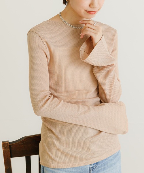 URBAN RESEARCH（アーバンリサーチ）の「前後2WAYフレアスリーブシアーカットソー（Tシャツ/カットソー・レディース・ホワイト/ベージュ/ブルー/ボルドー・FREE）」の11枚目の写真