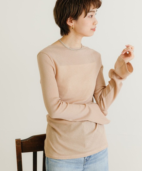 URBAN RESEARCH（アーバンリサーチ）の「前後2WAYフレアスリーブシアーカットソー（Tシャツ/カットソー・レディース・ホワイト/ベージュ/ブルー/ボルドー・FREE）」の13枚目の写真